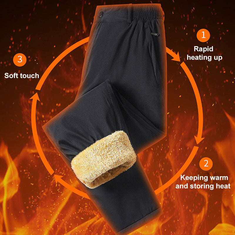 Fleece Thickened Straight Casual Men's Pants