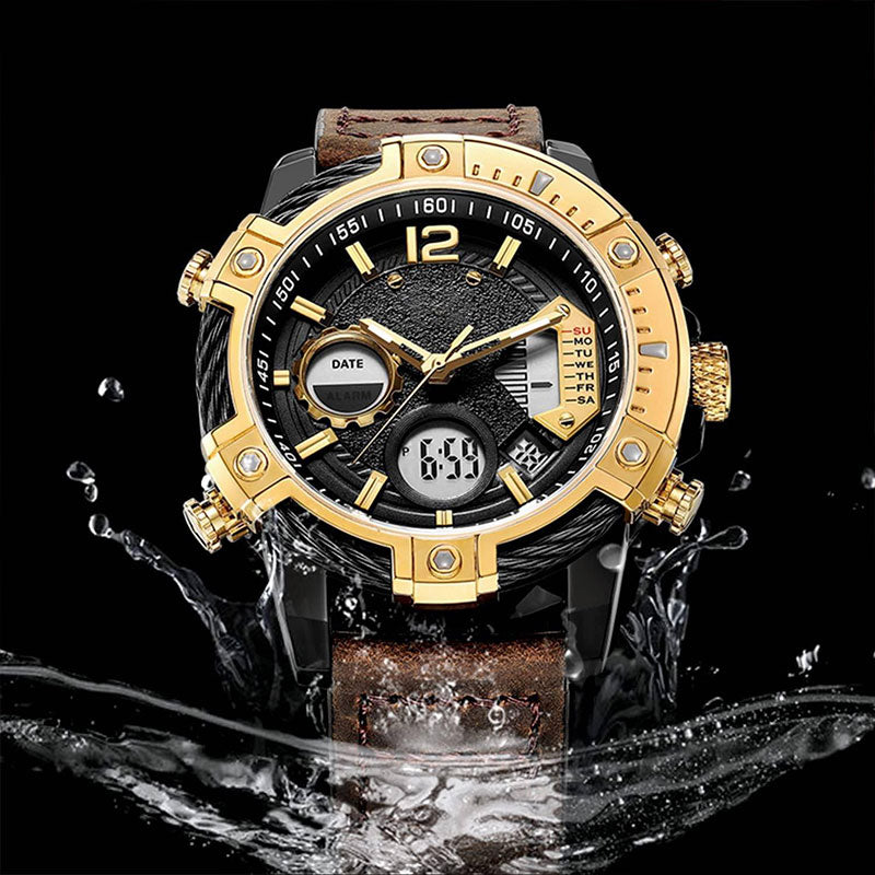 ⌚Multifunctional Dual Display 3ATM Waterproof Men's Quartz Sports Watch
