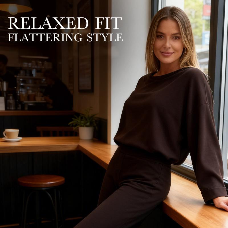 Women’s Causal Top & Wide-Leg Pants 2-Piece Set