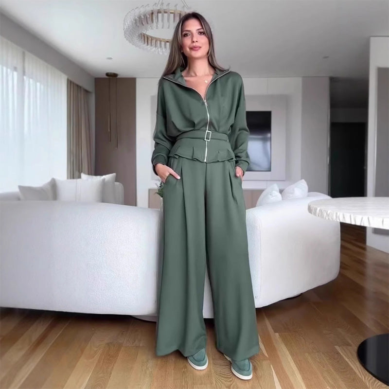 🔥New Arrivals Special Offer-Elegant High-Waist Zip-Up Outfit