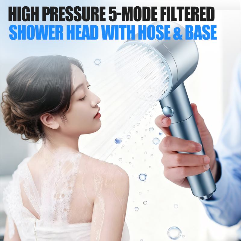 🚿5-Mode Filtered Shower Head – Spa-Style Massage & Skin-Friendly Filtered Water for Healthier Hair & Soft Skin