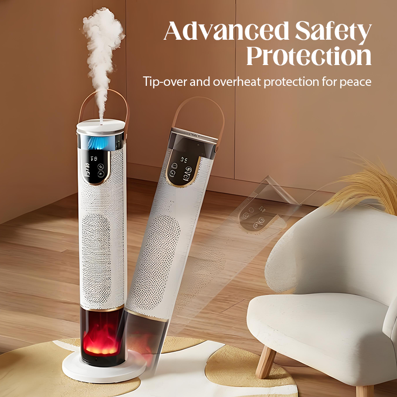 2000W Electric Space Heater with Humidifier & 3D Flame Effect