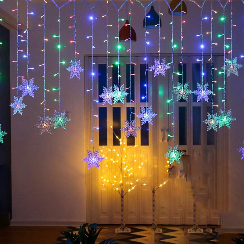📢📢50 % OFF !!⏰⏰LED Snowflake Curtain String Lights