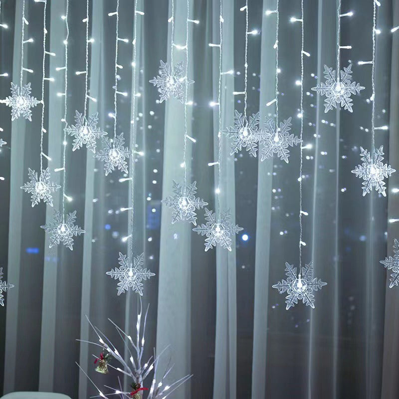 📢📢50 % OFF !!⏰⏰LED Snowflake Curtain String Lights