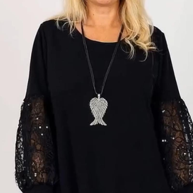 🔥New Arrivals Special Offer-Elegant Lace Lantern Sleeve Loose Dress