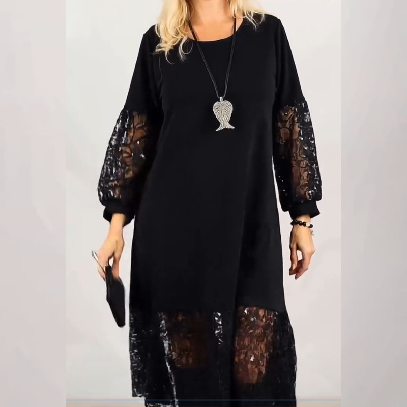 🔥New Arrivals Special Offer-Elegant Lace Lantern Sleeve Loose Dress