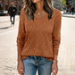 V-Neck Pointelle Knit Pullover Sweater