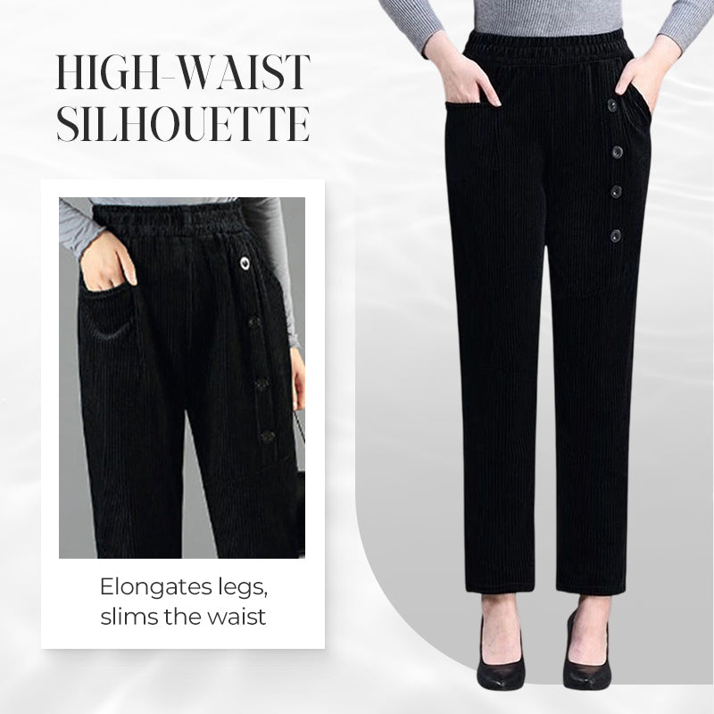 Women's High-Waist Plush-Lined Warm Pants