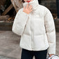 Women's Short Padded Jacket with Lapel Collar