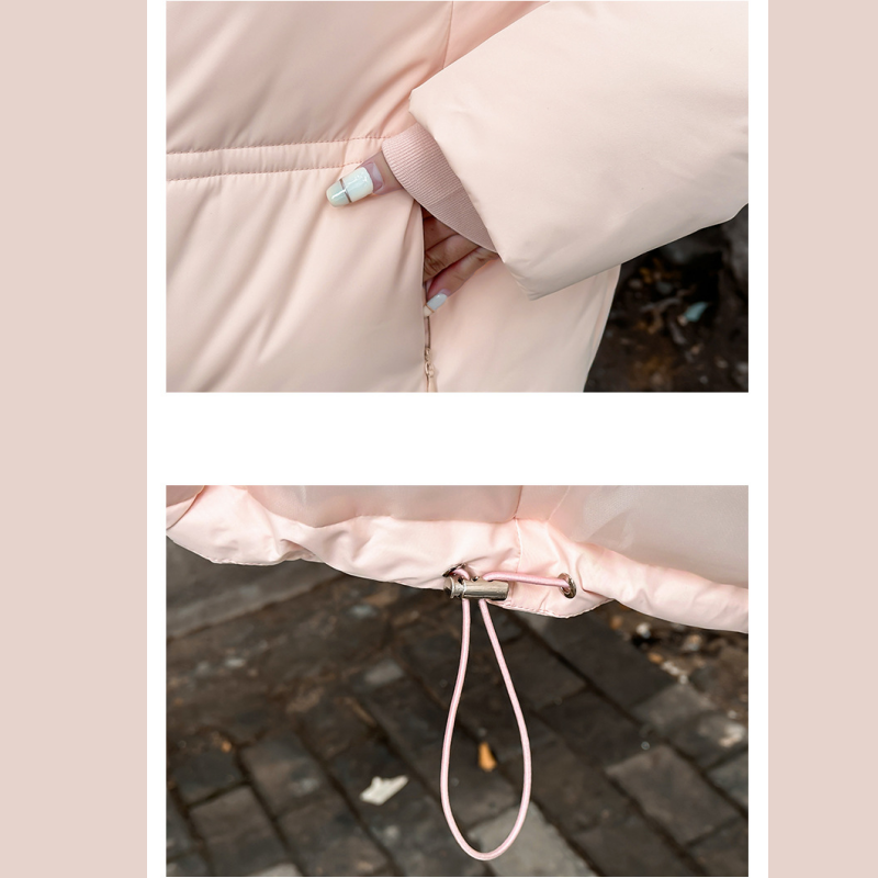 Women's Short Padded Jacket with Lapel Collar