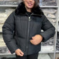 Women's Short Padded Jacket with Lapel Collar
