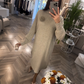 Women’s Long-Sleeve Mock-Neck Loose Knit Midi Dress