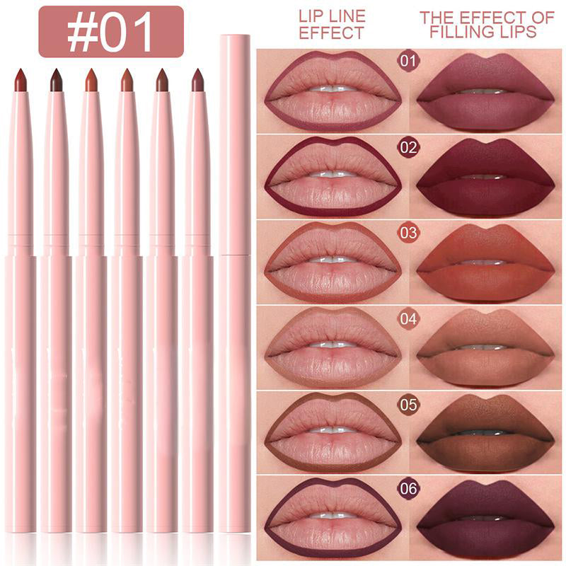 🔥Hot Sale Offers-6 Pack High-Pigment Matte Lip Liner Pencils