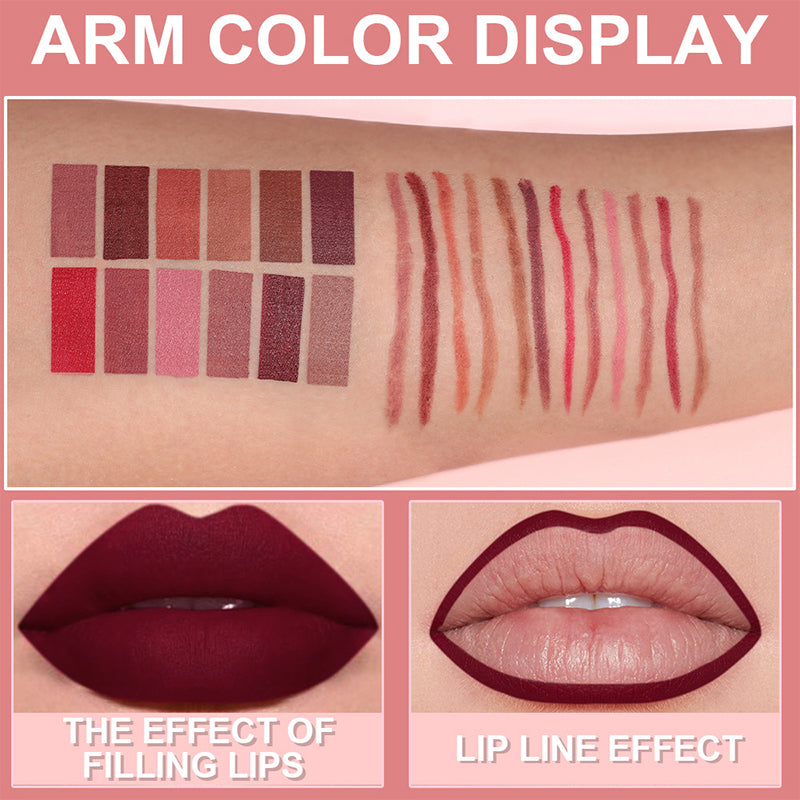 🔥Hot Sale Offers-6 Pack High-Pigment Matte Lip Liner Pencils