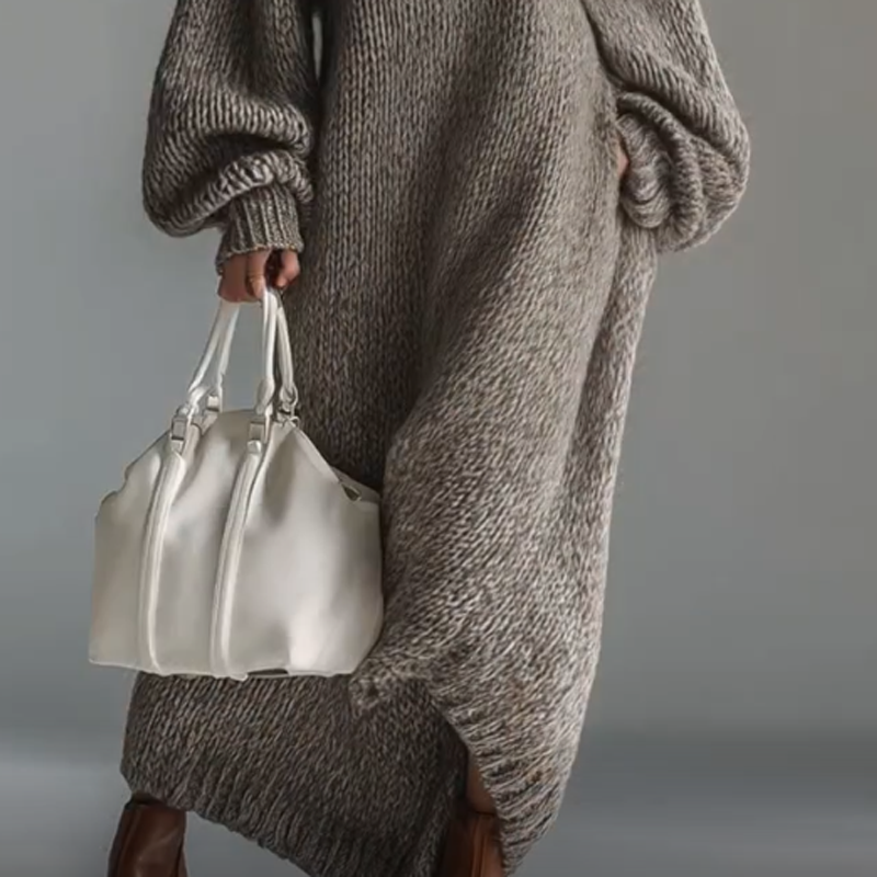 🔥New arrivals offer-Oversized Long Sleeve Knitted Maxi Sweater Dress