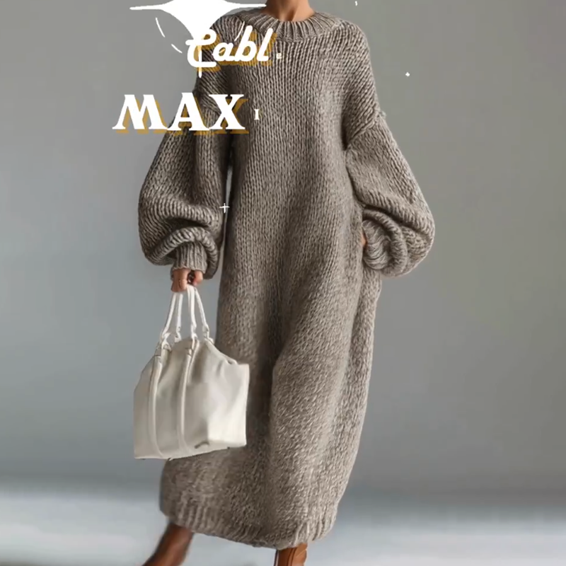 🔥New arrivals offer-Oversized Long Sleeve Knitted Maxi Sweater Dress