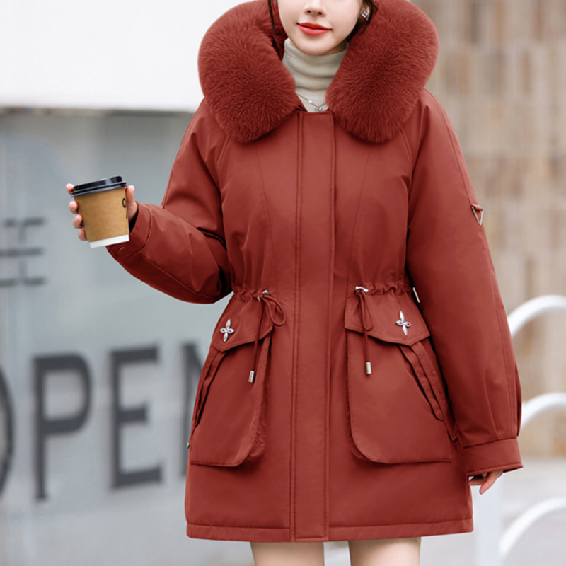 Women's Warm Coat with Detachable Liner & Faux Fur Hood