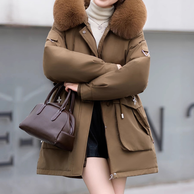 Women's Warm Coat with Detachable Liner & Faux Fur Hood