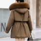 Women's Warm Coat with Detachable Liner & Faux Fur Hood