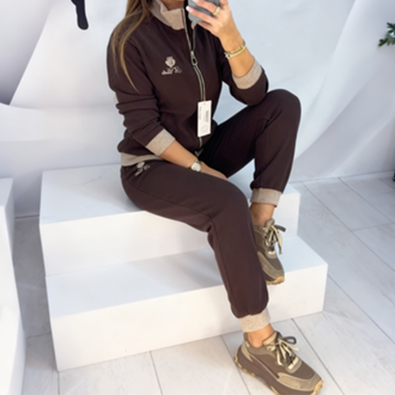 Women's Plush-Lined Slim-Fit Tracksuit Set