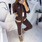 Women's Plush-Lined Slim-Fit Tracksuit Set