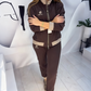 Women's Plush-Lined Slim-Fit Tracksuit Set