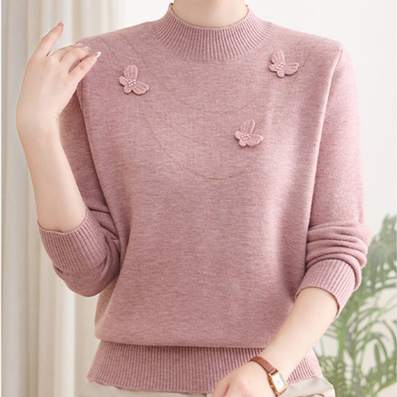 🔥Hot Sale Deals-Women's Elegant Plush-Lined Mock Neck Sweater