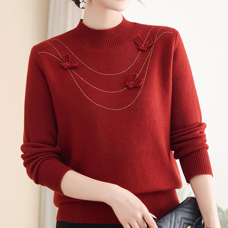 🔥Hot Sale Deals-Women's Elegant Plush-Lined Mock Neck Sweater
