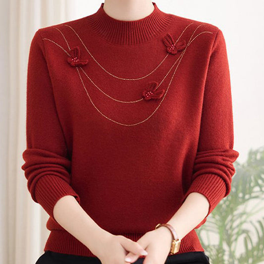 🔥Hot Sale Deals-Women's Elegant Plush-Lined Mock Neck Sweater