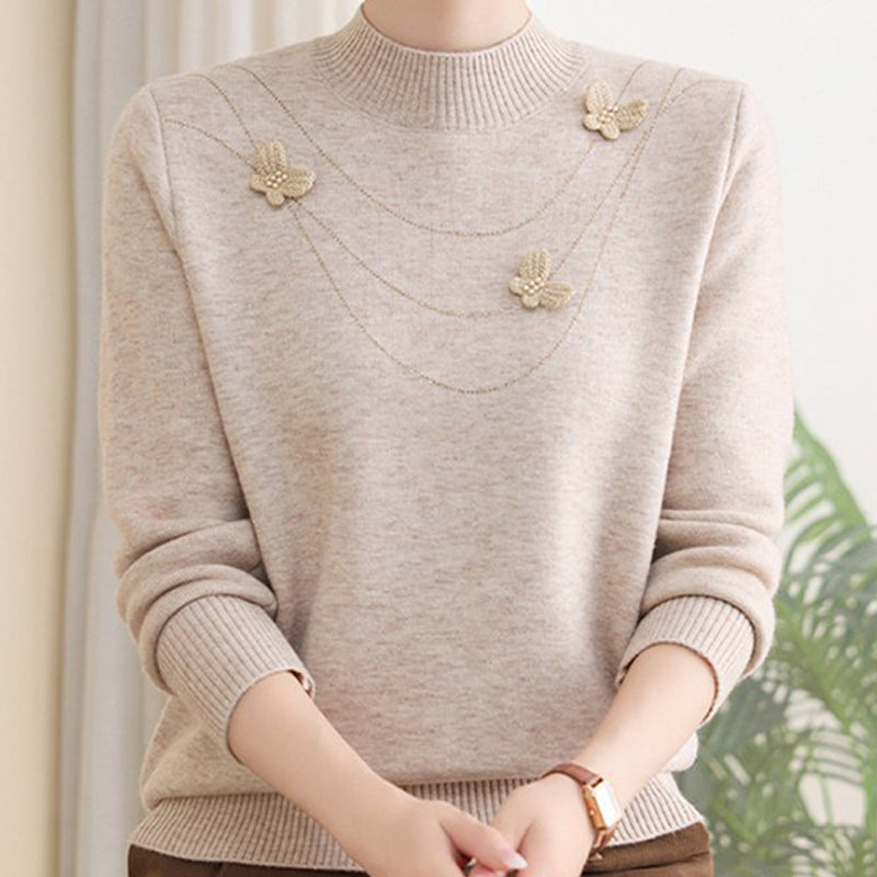 🔥Hot Sale Deals-Women's Elegant Plush-Lined Mock Neck Sweater