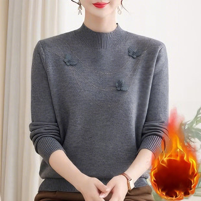 🔥Hot Sale Deals-Women's Elegant Plush-Lined Mock Neck Sweater