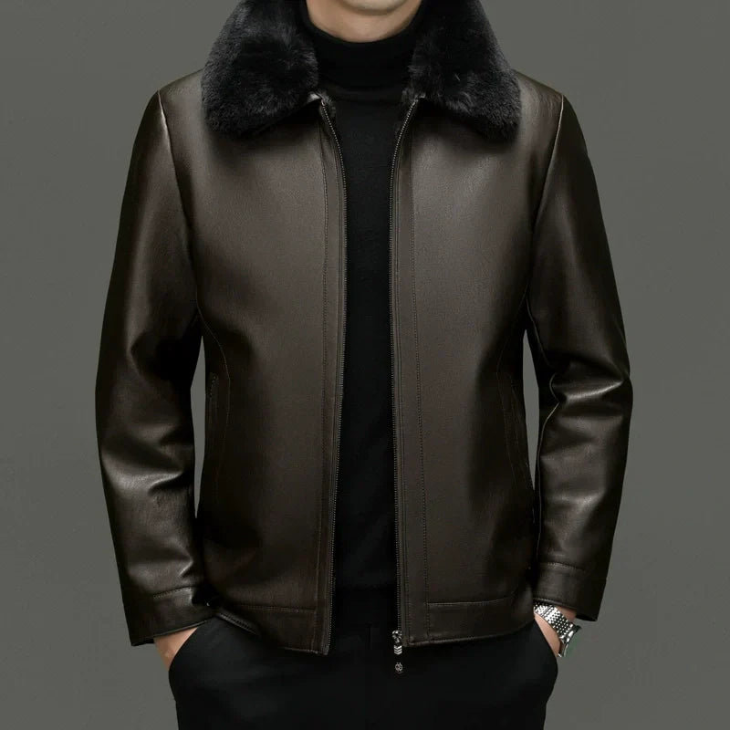 Men's Casual PU Leather Jacket
