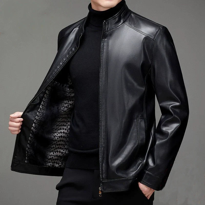 Men's Casual PU Leather Jacket
