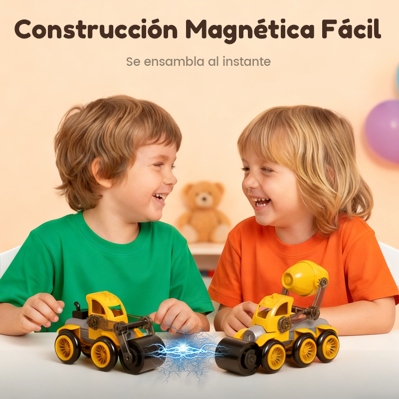 🎄 Magnetic Vehicle Building Set – The Ideal Christmas Gift for Little Builders 🚜