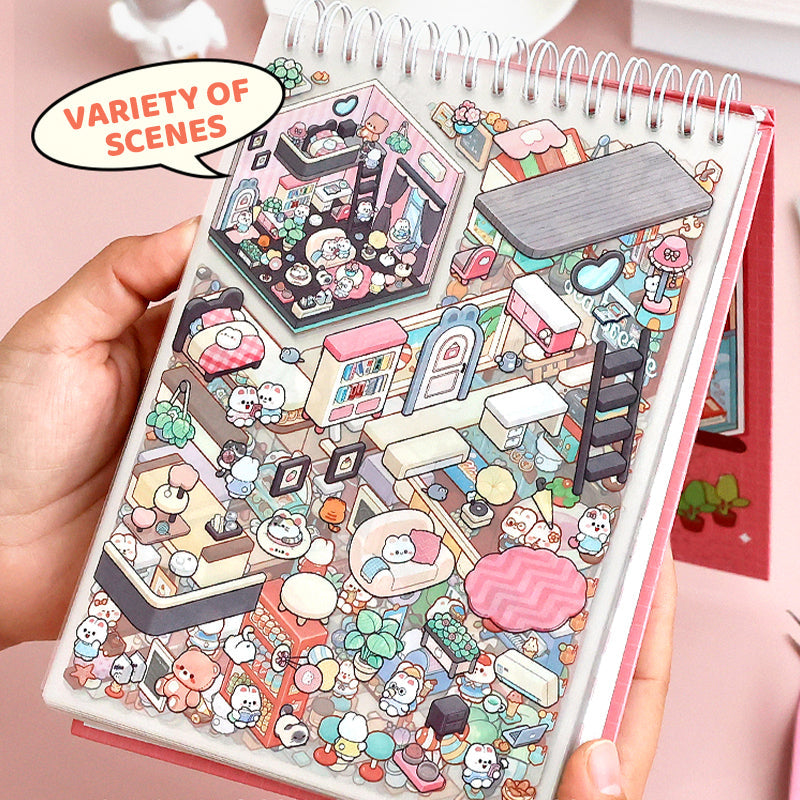 Cute 3D Miniature House Scene Stickers