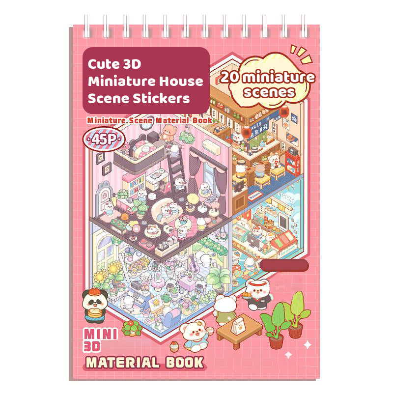 Cute 3D Miniature House Scene Stickers