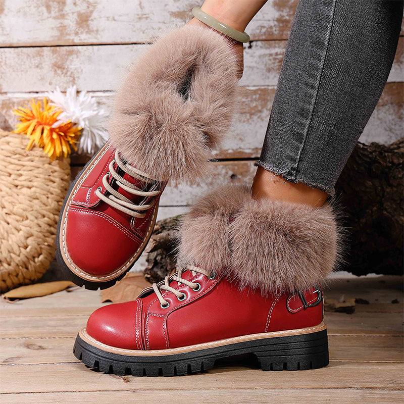 Women's Faux Fur Trim Ankle Boots