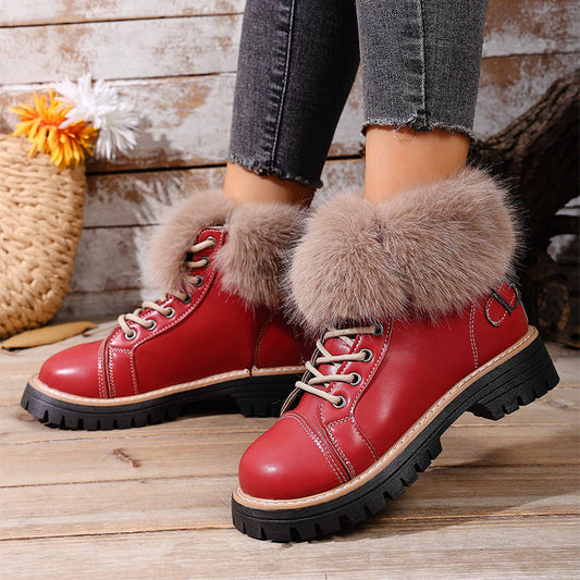 Women's Faux Fur Trim Ankle Boots