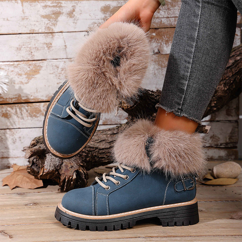 Women's Faux Fur Trim Ankle Boots