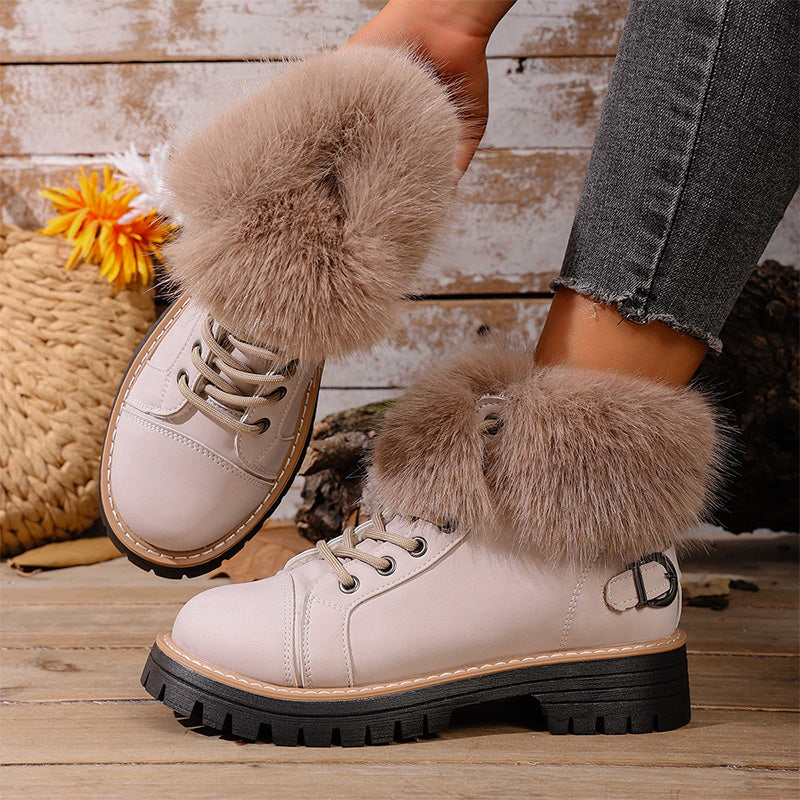 Women's Faux Fur Trim Ankle Boots