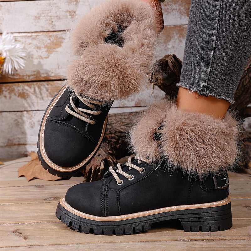 Women's Faux Fur Trim Ankle Boots