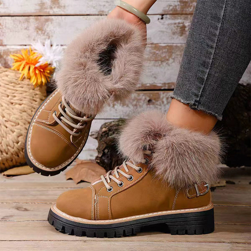 Women's Faux Fur Trim Ankle Boots