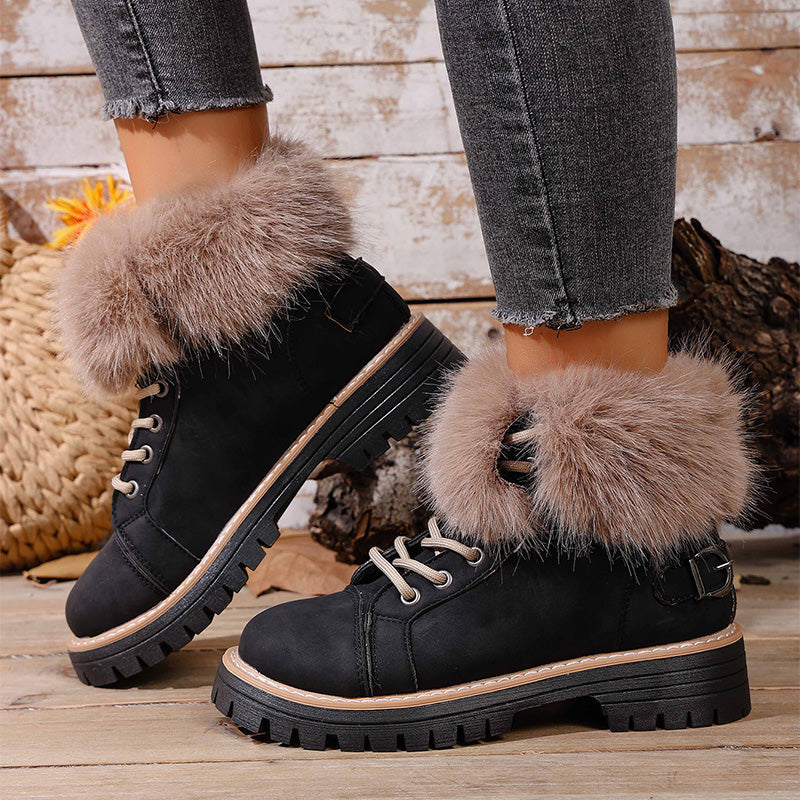 Women's Faux Fur Trim Ankle Boots