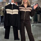 Women's Color-Block Striped Tracksuit Set