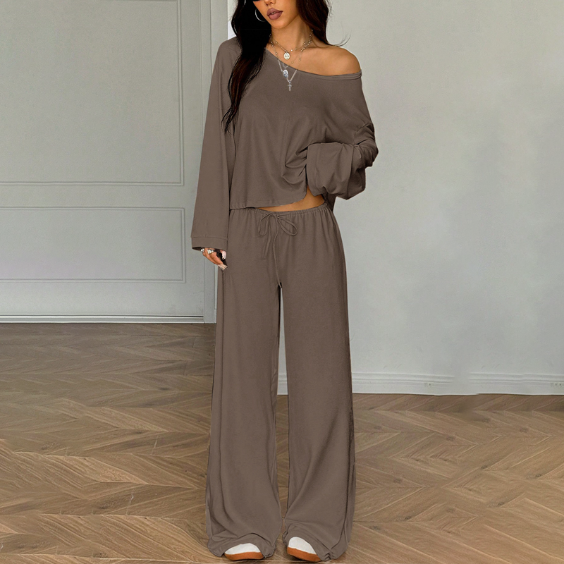 🔥New arrivals offer-Women's Off-Shoulder Top &  Pants 2-Piece Outfit