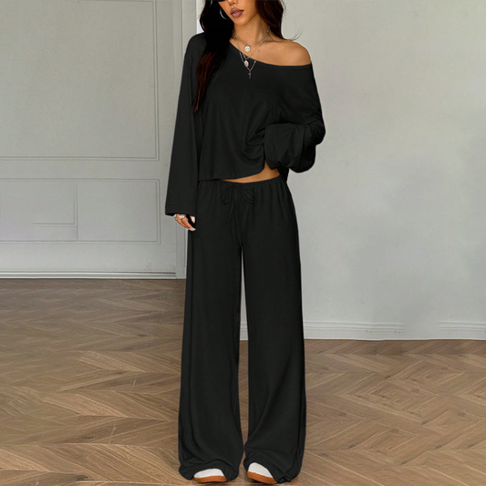 🔥New arrivals offer-Women's Off-Shoulder Top &  Pants 2-Piece Outfit