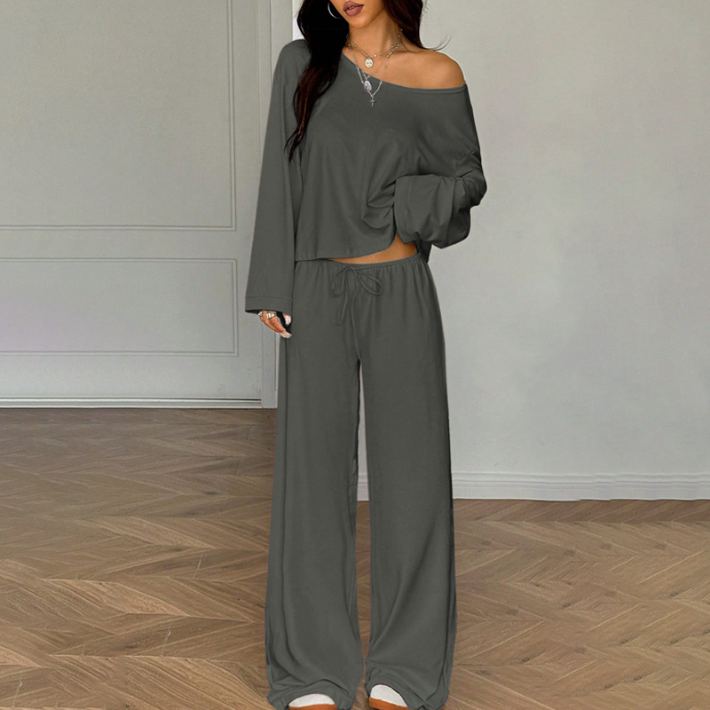 🔥New arrivals offer-Women's Off-Shoulder Top &  Pants 2-Piece Outfit