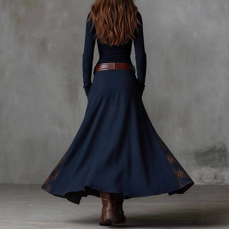 🔥Hot Sale Offers-Vintage Stand Collar Button-Down Swing Dress
