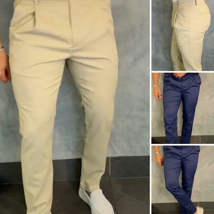 Men's Slim Fit Tapered Dress Trousers