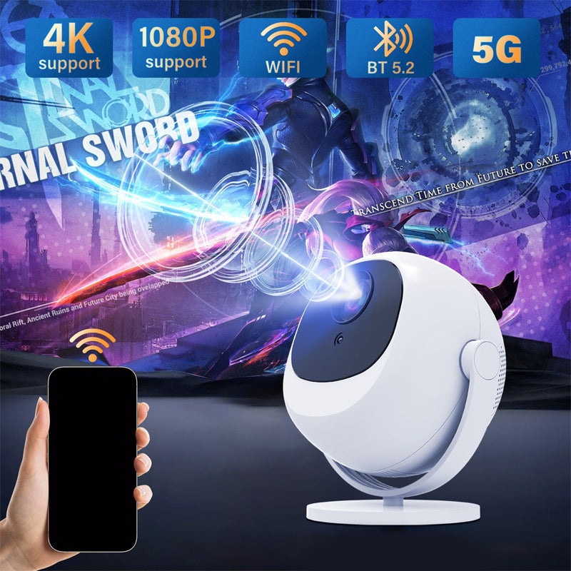 360° Portable Smart HD Projector